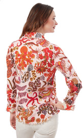 Dizzy-Lizzie Cape Cod Tunic with sea creatures print, lightweight fabric, and relaxed fit for casual summer wear.