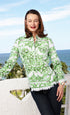 Green and white tile print Cape Cod tunic by Dizzy-Lizzie, featuring a relaxed fit and stylish design.