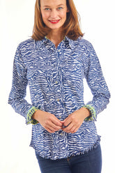 Navy zebra stripe Cape Cod Tunic by Dizzy-Lizzie, casual women&