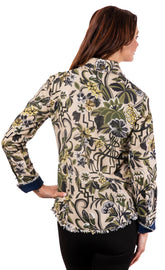 Dizzy-Lizzie Cape Cod Tunic in neutral tapestry print, lightweight cotton linen fabric, casual fit, perfect for spring and summer wear.