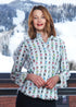 Dizzy-Lizzie Cape Cod Tunic featuring a colorful soup can print, casual long-sleeve design, and comfortable fit.