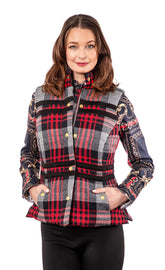 Grey plaid flannel Rosey vest by Dizzy-Lizzie featuring a soft, cozy fabric and stylish plaid pattern.