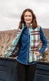 Dizzy-Lizzie Rosey Vest Plaid Flannel vest with a soft, cozy plaid pattern in pink and white for casual wear.
