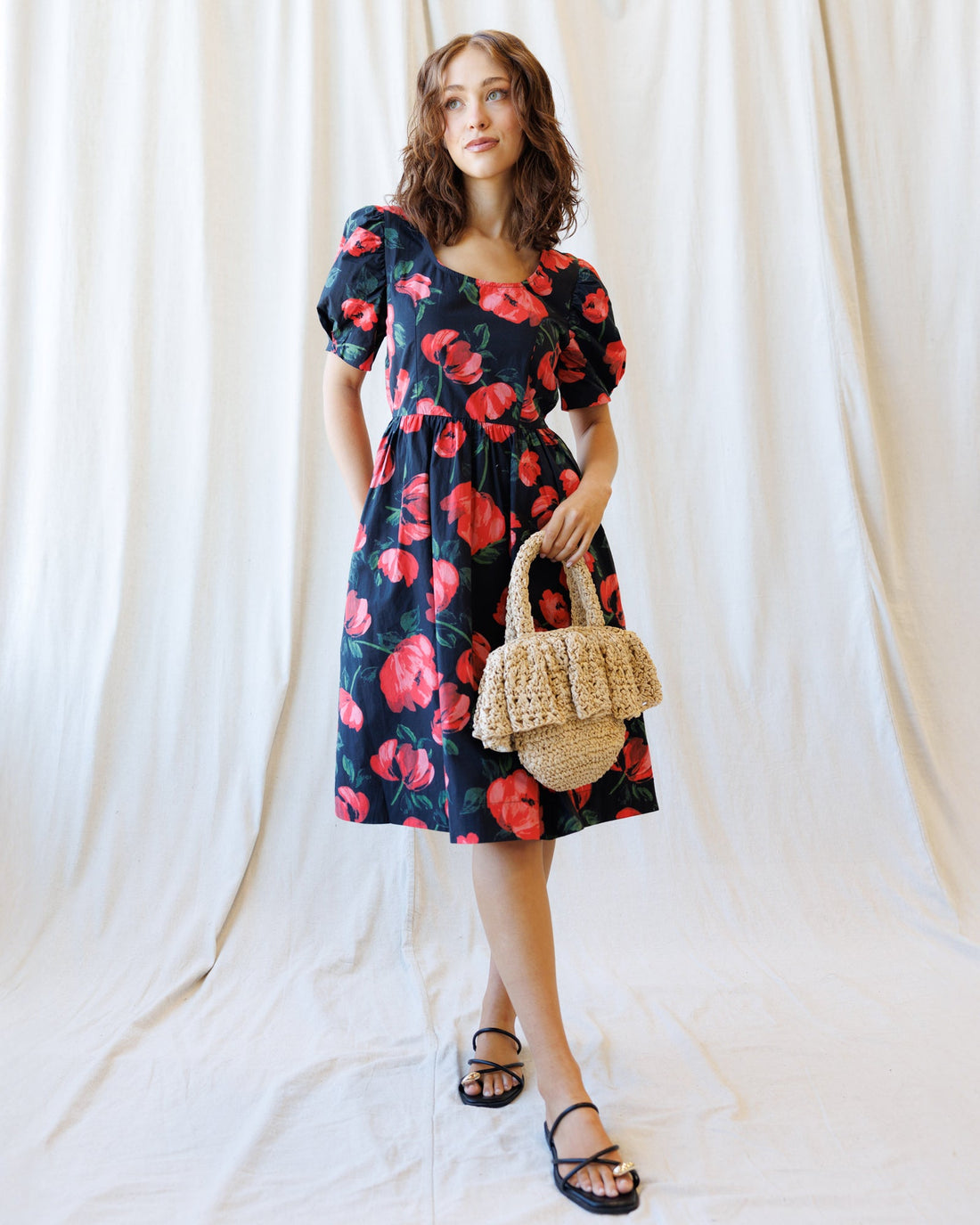 Downeast Signature Sun Dress, lightweight summer dress with floral print, sleeveless design, and relaxed fit.