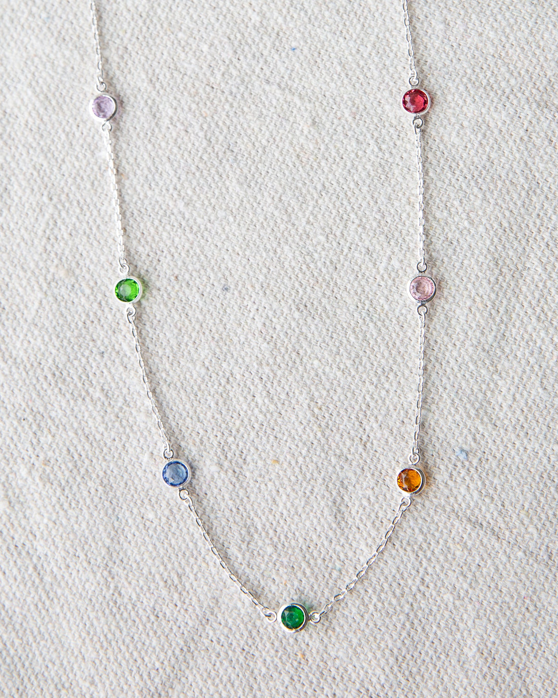 Silver Pop of Color Necklace by Downeast featuring a vibrant, eye-catching pendant on a sleek silver chain.