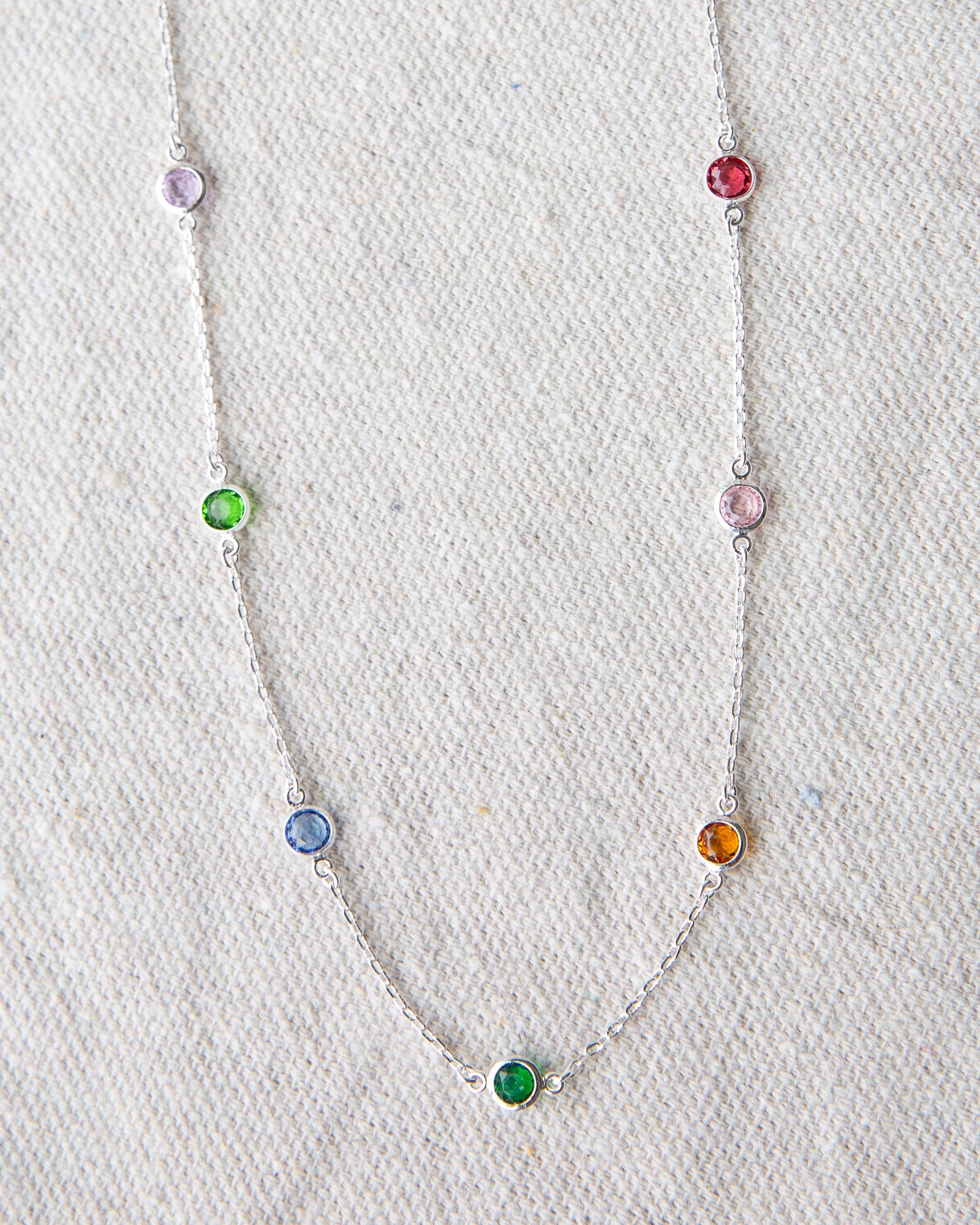 Silver Pop of Color Necklace by Downeast featuring a vibrant, eye-catching pendant on a sleek silver chain.