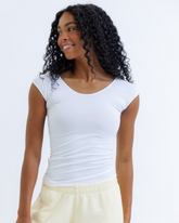 White Downeast Essential Tee, a casual unisex t-shirt with a classic fit and soft cotton fabric.