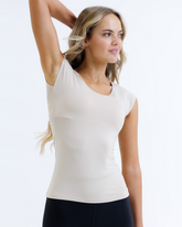 White Downeast Essential Tee for women, featuring a classic fit and soft cotton fabric.