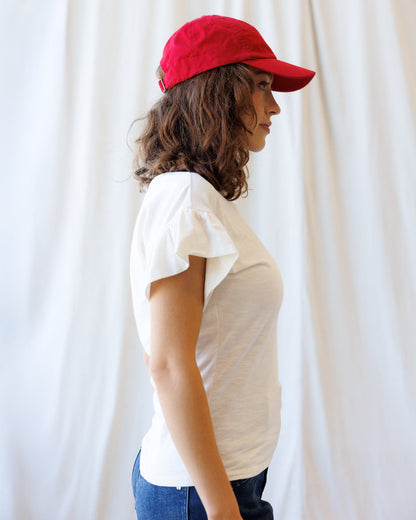 Downeast Charisma Tee in vibrant fabric, showcasing a stylish women&