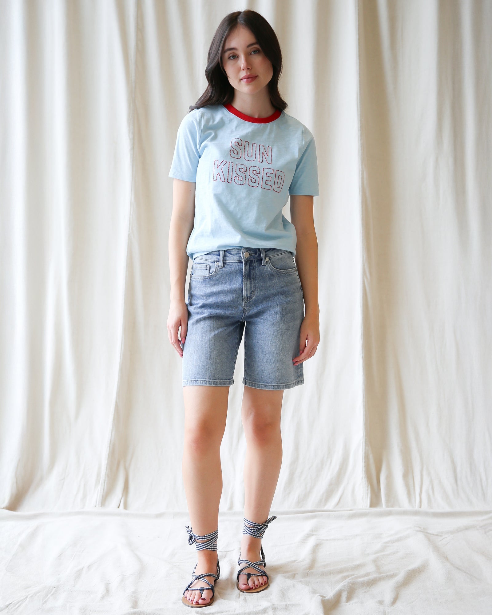 Downeast Sun Kissed Tee, casual short-sleeve top in soft fabric, featuring a relaxed fit and sun-inspired design.