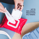 Duradry Signature Starter Kit with body sweat control wipes, featuring packaging and wipes for managing perspiration.