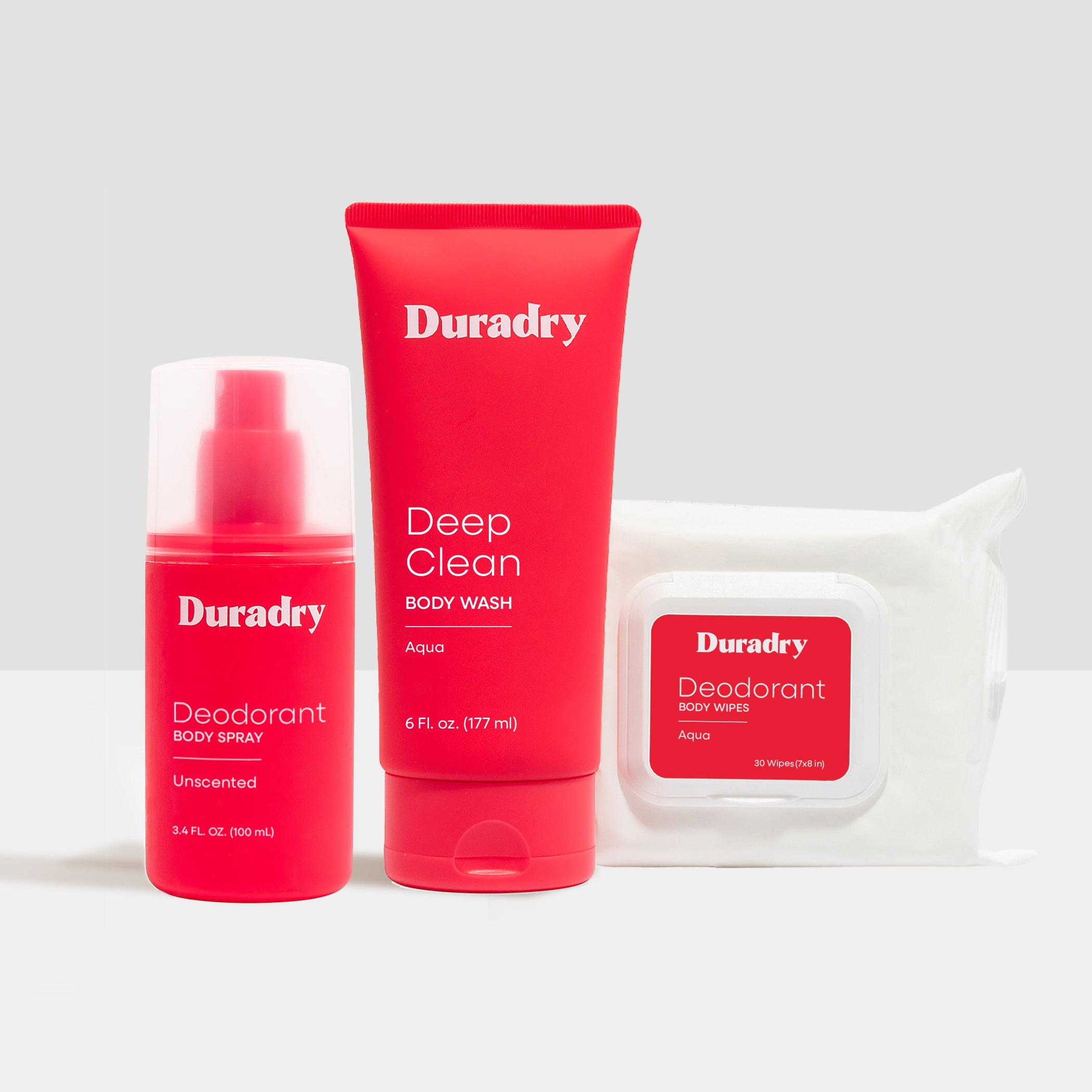 Duradry Refresh Set with skincare products featuring soothing creams and cleansers for refreshed, healthy skin.