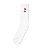 Yūjin Clothing Japanese Clouds socks featuring traditional cloud patterns in blue and white, ankle-length casual sock design.