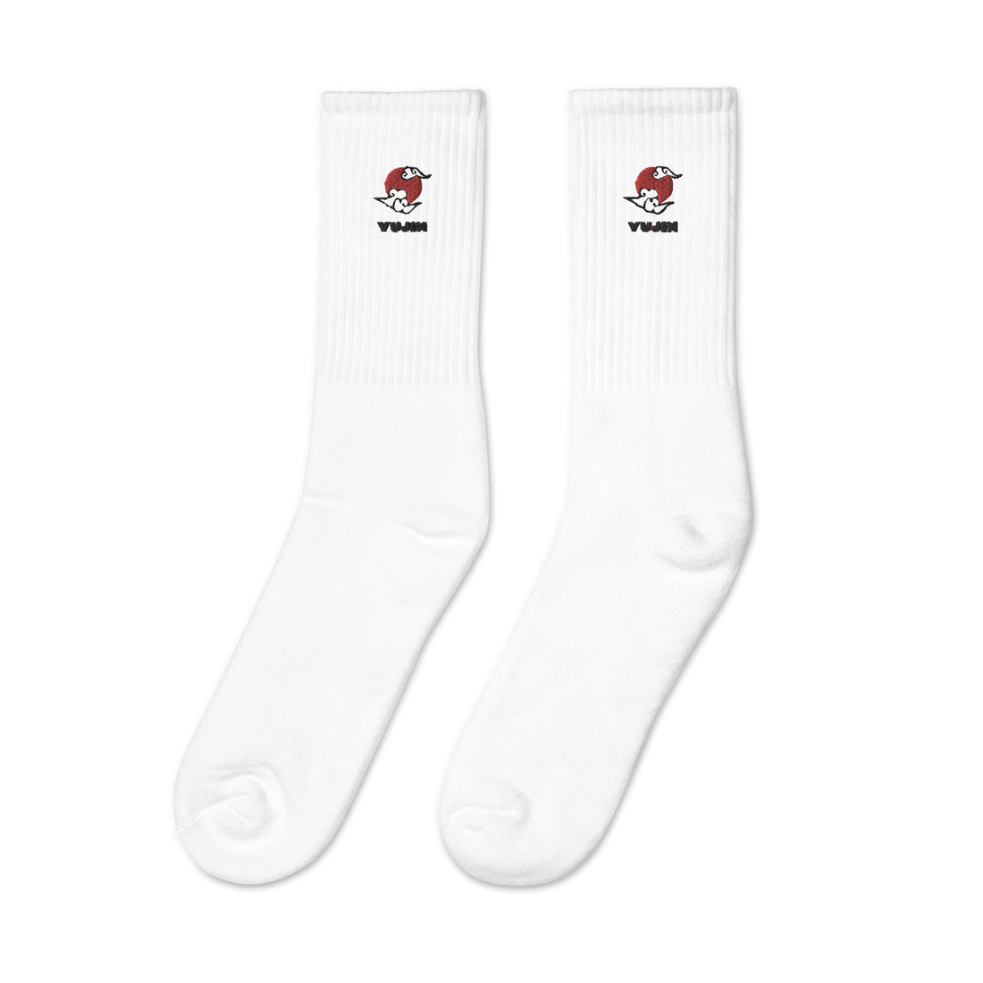 Yūjin Clothing Japanese Clouds sock featuring a white sock with blue cloud patterns and a comfortable fit.