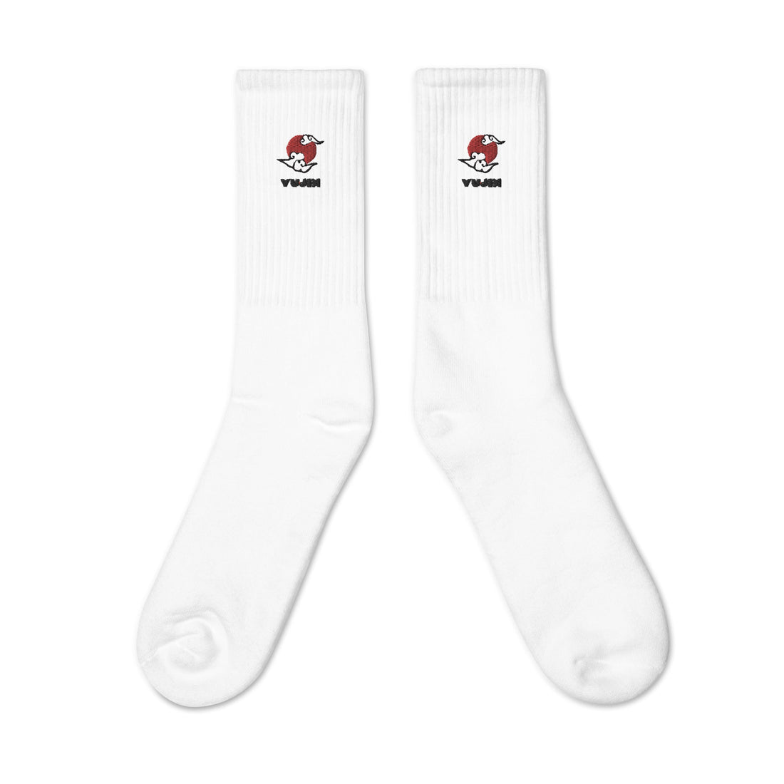 Japanese Clouds socks by Yūjin Clothing featuring a soft fabric with cloud patterns in blue and white for a stylish, comfortable look.