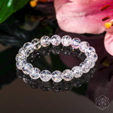 Conscious Items Emotional Ice Bath bracelet featuring a clear ice quartz gemstone on a delicate chain.