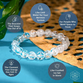 Conscious Items Emotional Ice Bath bracelet featuring a clear quartz stone on a delicate silver chain.