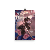 Colorful Magic Girl poster from Yūjin Clothing featuring vibrant anime-inspired artwork displayed on a flat surface.