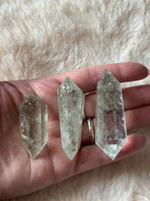 Prasiolite green amethyst double terminated crystal point from Evermore Everlasting, showcasing vibrant green color and natural crystal structure.