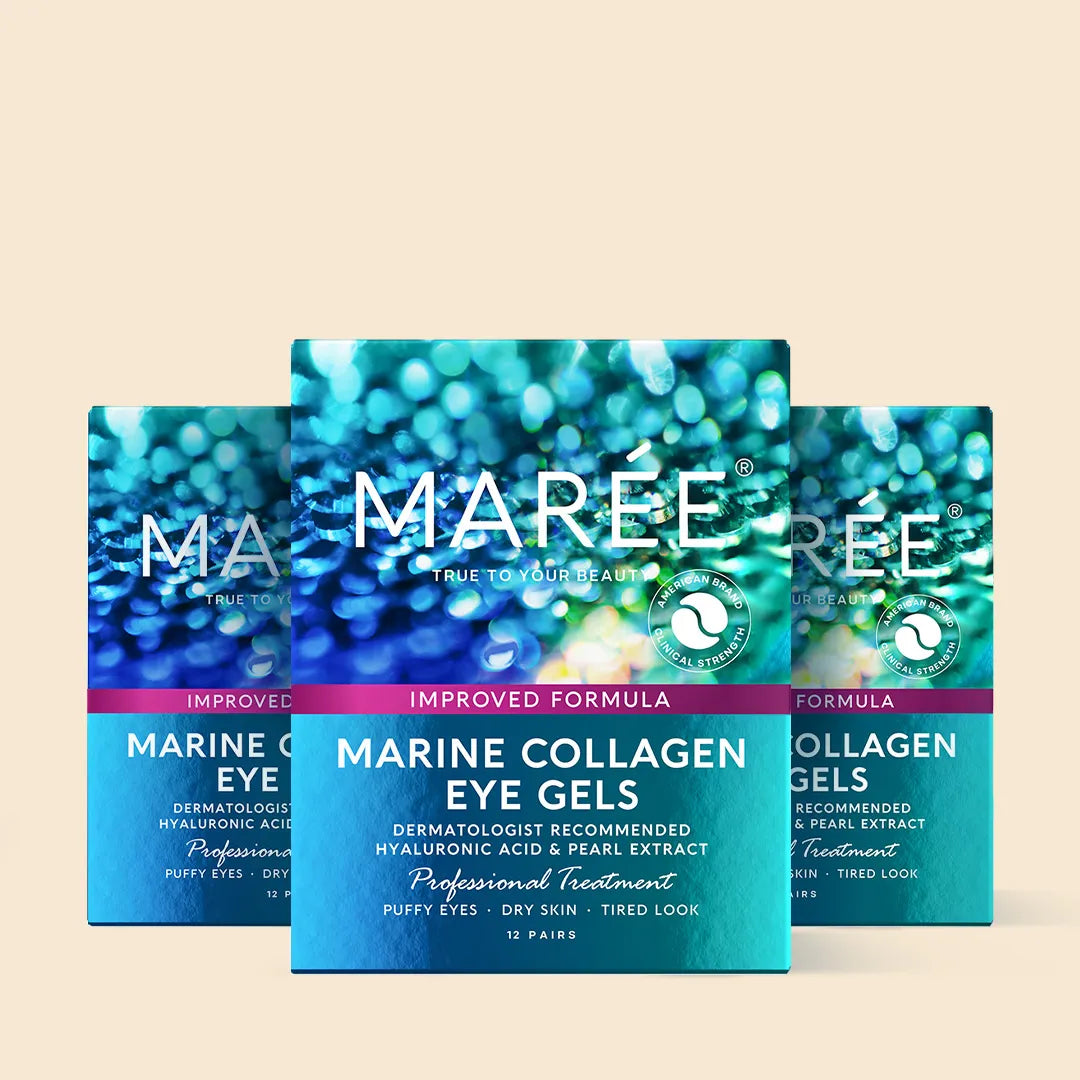 Maree eye patches for puffy eyes with colorful gel, designed to reduce puffiness and refresh the eye area.