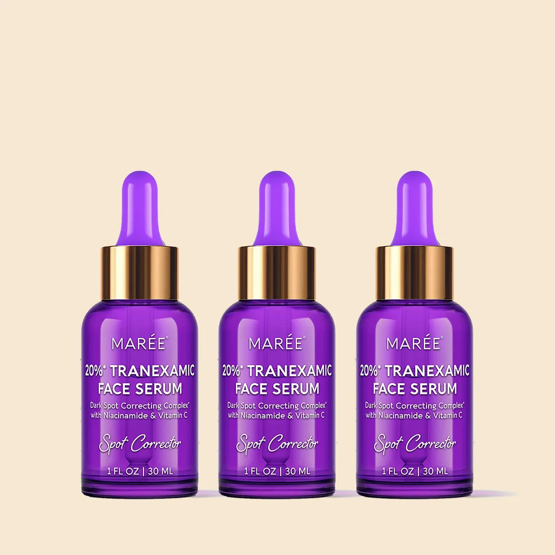 Maree dark spot corrector serum applied on a woman&