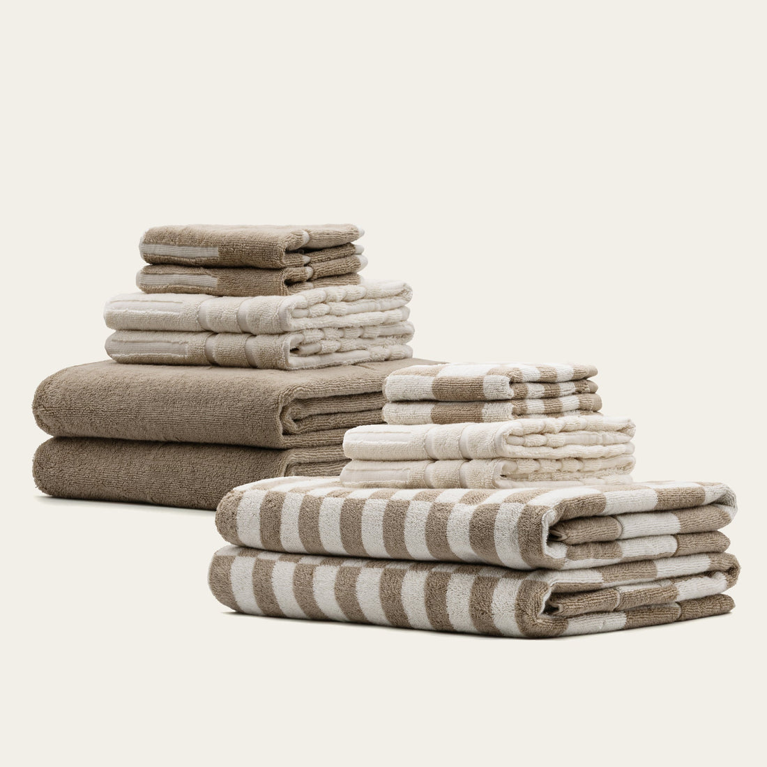 Family set of Pietra Australian cotton towels by Italic featuring soft, plush white bath towels displayed in a cozy home setting