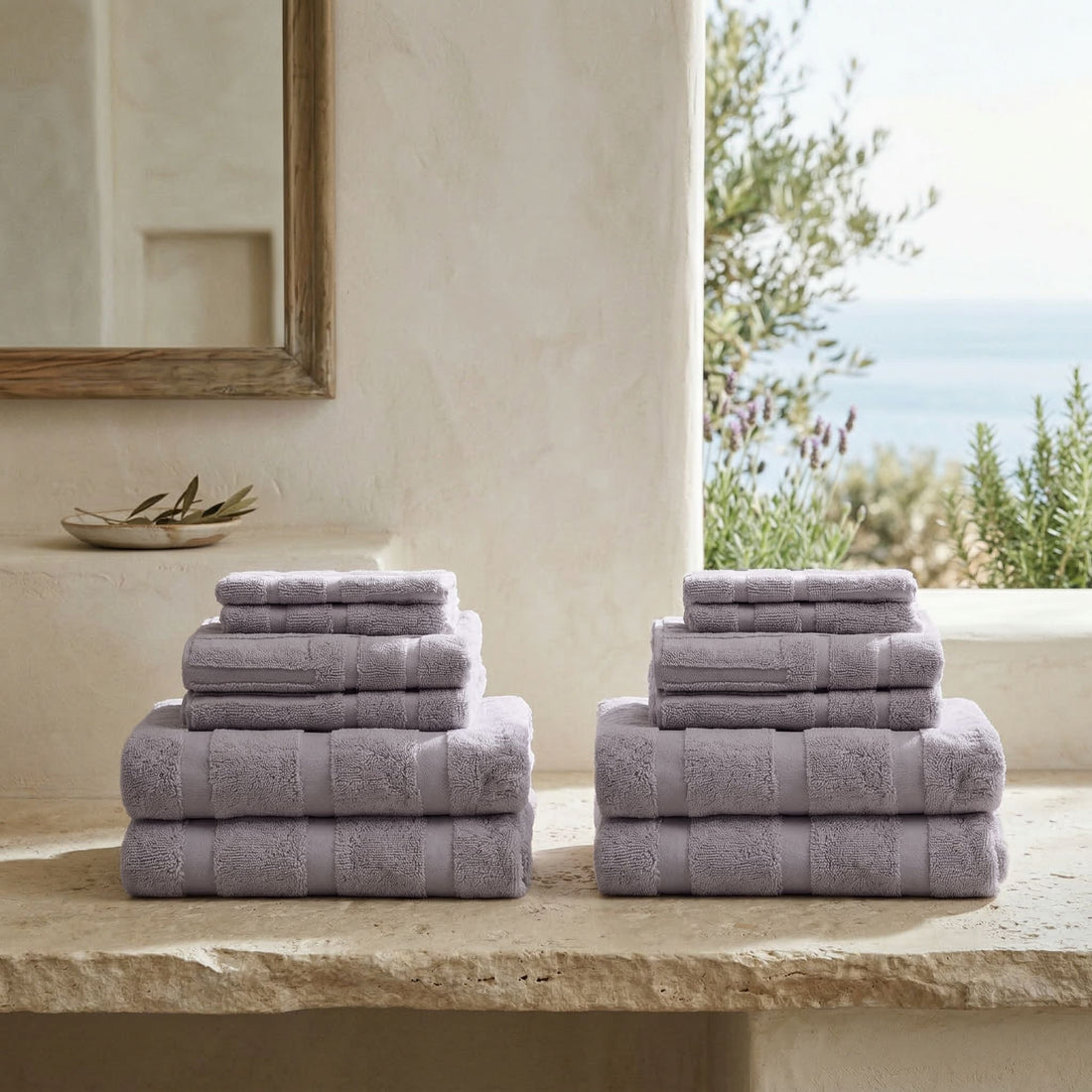 Family using soft Capri Australian Cotton Towels from Italic in a cozy bathroom setting.