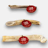 Farm To Pet reindeer antler dog chew showing a durable, natural antler chew for dogs, ideal for organic dog treats.