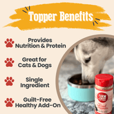 Farm To Pet chicken and turkey dog food topper bundle showing lean turkey and chicken toppers in packaging, ideal for enhancing dog meals.