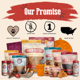 Farm To Pet turkey and chicken chip dog treats duo, nutrient-rich single-ingredient poultry treats in a 4oz package.