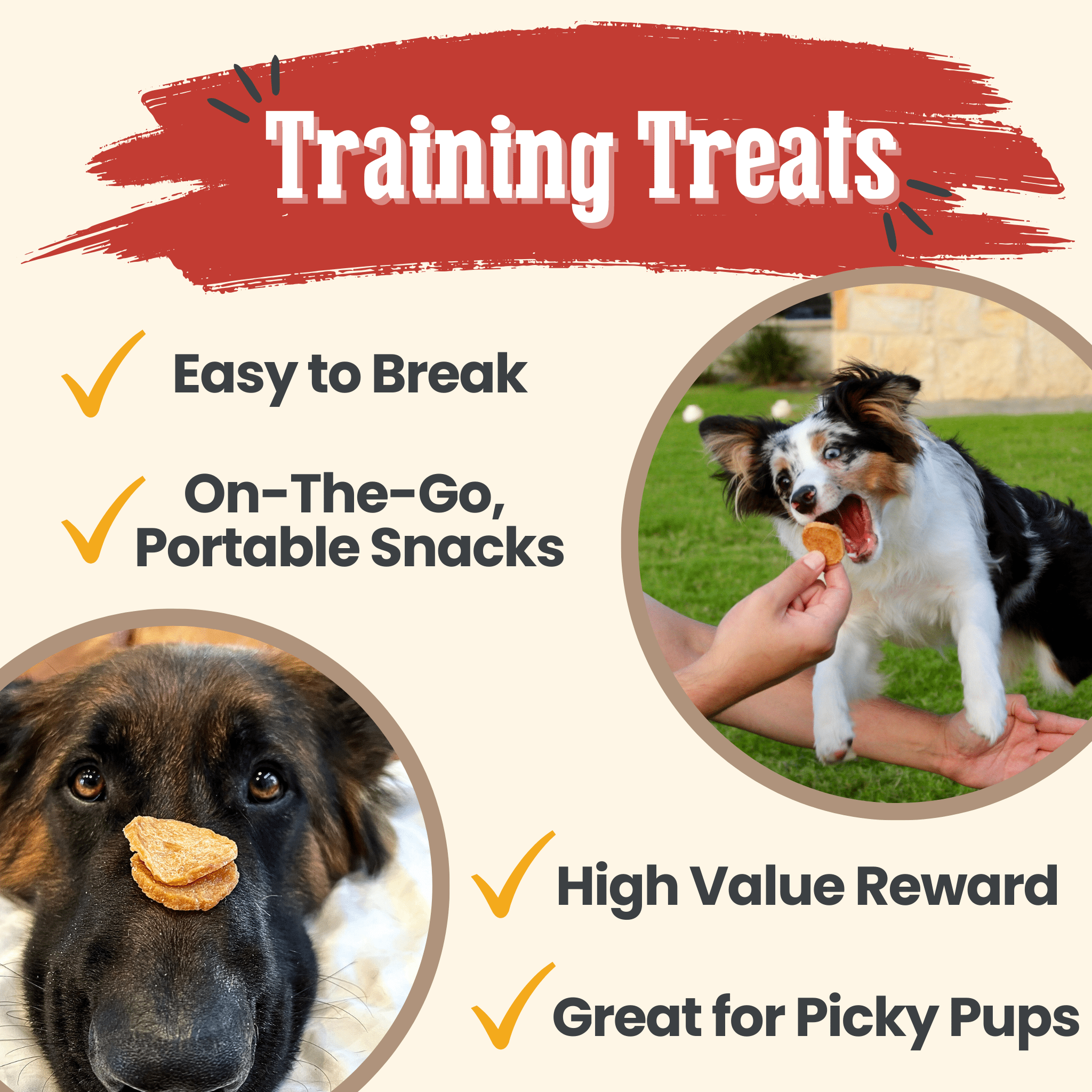 Farm To Pet chicken chips for dogs, all-natural single-ingredient training treats in a 12oz bag with crispy chicken snack chips.