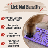 Purple Farm To Pet Lick Mat for cats and small dogs, with textured surface for engaging licking and soothing comfort.