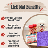 Large purple Farm To Pet Dog Lick Mat with bone shape, designed for calming and engaging dogs during treats or feeding.