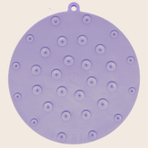 Purple Farm To Pet round dog lick mat with suction cups, designed for dogs to lick and chew safely.