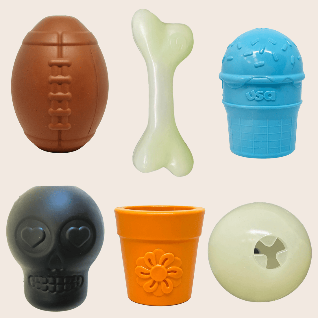Farm To Pet dog treat dispenser with a clear plastic container and dispensing opening, designed for interactive pet feeding.