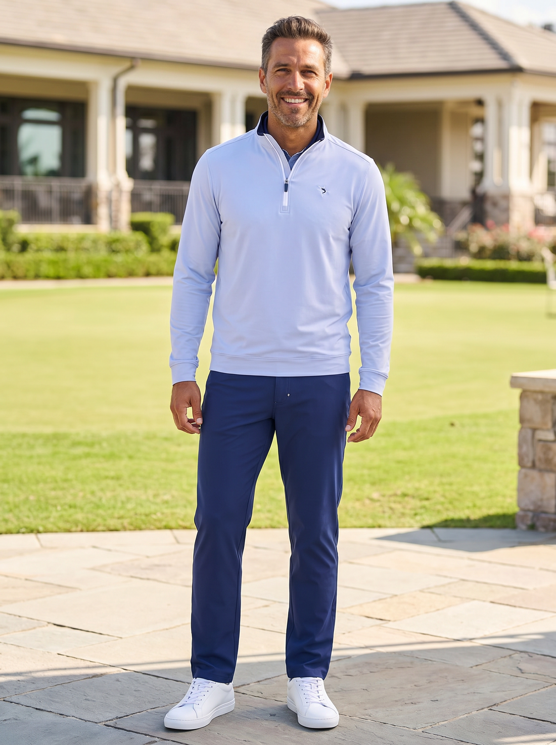 White Water Life Long Beach Quarter Zip long sleeve top, ultra soft lightweight fabric, casual and comfortable for everyday wear