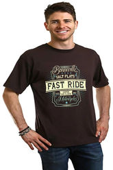 Mens printed T-shirt from Spun Bamboo, Fast Ride collection, made of bamboo viscose and organic cotton with graphic design.