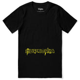 Yūjin Clothing Euphoria T-Shirt featuring a vibrant graphic design and comfortable fit, showcased on a casual model.