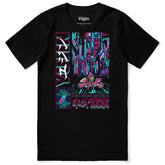 Yūjin Clothing Neo Tokyo T-Shirt featuring vibrant cityscape graphic in soft cotton fabric, casual style for streetwear fashion.
