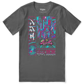 Yūjin Clothing Neo Tokyo T-Shirt featuring a vibrant cityscape design on soft fabric, casual wear for street fashion enthusiasts.