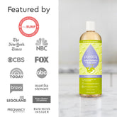 Puracy baby shampoo and body wash bottle, tear-free formula, gentle for delicate baby skin and hair.