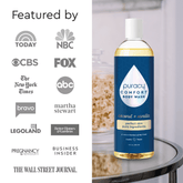 Puracy acidified, pH balanced body wash with gentle, hydrating formula, shown in a clear bottle with pump dispenser.