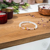 Conscious Items fertility bracelet featuring natural beads and adjustable cord, designed to support fertility and wellness.