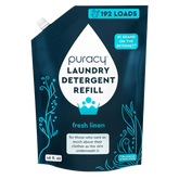 Puracy concentrated sulfate-free laundry detergent in a 48oz bottle, fresh scent, suitable for all laundry types.