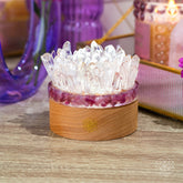 Find My Peace Quartz and Tourmaline lamp night light by Conscious Items, featuring a blooming tranquility design with glowing stones.