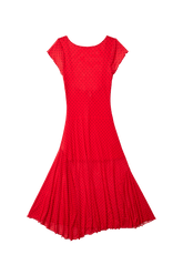 Red maxi dress from findmenowthelabel Valentina Dress in vibrant red, shown flat with flowing fabric and elegant design.