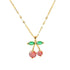 Cherry charm necklace featuring a delicate cherry pendant, stylish accessory from Fitkitty Culture accessories collection.