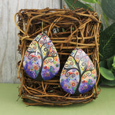 Whimsical Tree of Life teardrop earrings featuring intricate designs, perfect as stylish accessories for women.