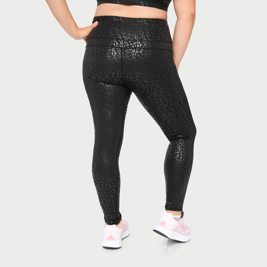 Metallic cheetah print active leggings by Fitkitty Culture featuring a sleek, shiny animal print design for workout and yoga wear