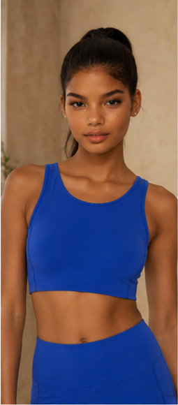 Fitkitty Culture Breathe Easy Cut-Out Back Sports Bra made of Lycra® blend, showcasing its stylish back design and athletic fit.